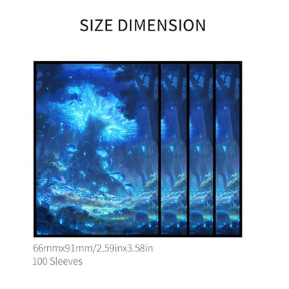 Card Sleeves for (MTG) - 100 Full Art Panoramic Lands, Premium Matte, 5 Color Landscape Art (Blue) - color: Blue