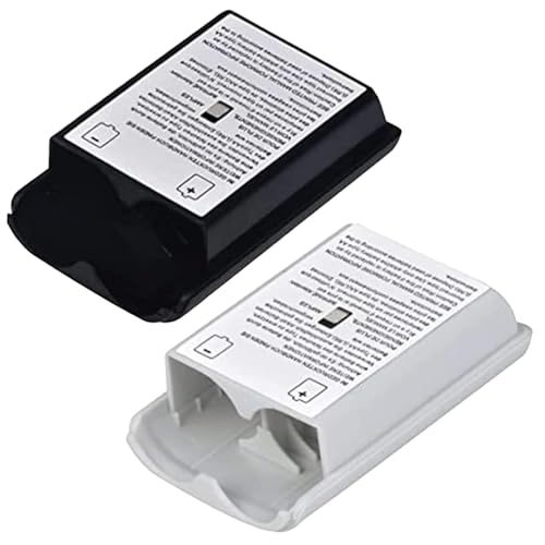 Dogxiong 2 Pack Battery Pack Cover for Xbox 360 Wireless Controller, Replacement Battery Pack Cover Shell Case for Xbox360 (Black&White) - color: 2Pcs Black&White