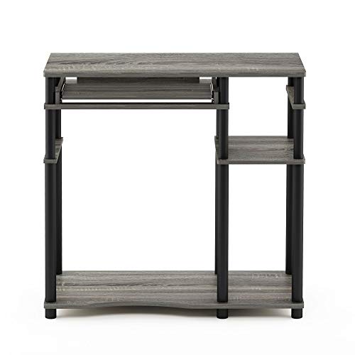 Furinno Abbott Computer Desk with Bookshelf, French Oak Grey/Black - color: French Oak Grey/Black, size: 19 Inch