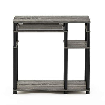 Furinno Abbott Computer Desk with Bookshelf, French Oak Grey/Black - color: French Oak Grey/Black, size: 19 Inch