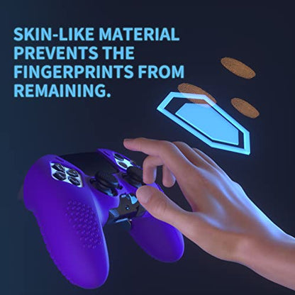 PlayVital 3D Studded Edition Anti-Slip Silicone Cover Case for ps5 Edge Controller, Soft Rubber Protector Skin for ps5 Edge Wireless Controller with 6 Thumb Grip Caps - Purple - color: Purple