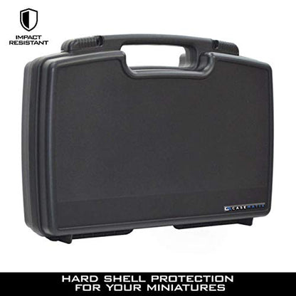 CASEMATIX Hard Shell Miniature Storage Travel Case - 30 Figurine Miniature Organizer and Miniatures Carrying Case with Foam Compatible with Roleplaying Minis