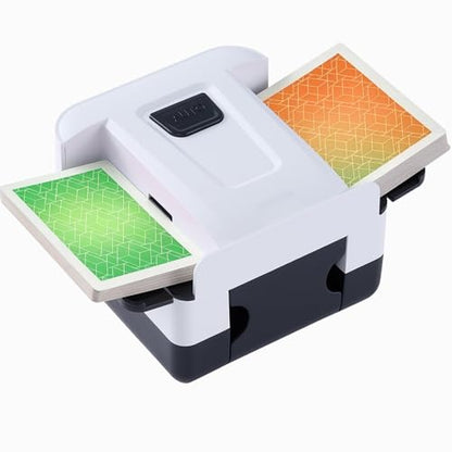 FEIERYA Automatic Card Shuffler 2/1/4/6 Deck,Battery-Operated Electric UNO Poker Shuffler,Playing Card Shuffler for Home Card Game,Travel - size: 2 Decks Rechargeable
