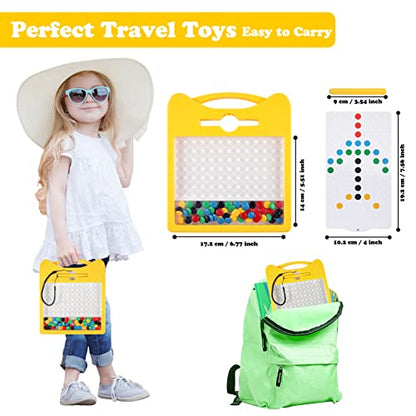 Magnetic Drawing Board for Kids, Toddler Magnet Doodle Board with 2 Pens, Magnetic Dot Art, Fine Motor Skills Toys, Airplane Travel Essentials Toys for Boys Girls (Yellow Cat) - color: Yellow Cat