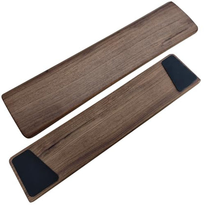 Walnut Wooden Wrist Rest Pad for 75% 80% TKL Keyboard, Ergonomic Solid Wood Hand Rest with Non-Slip Base, Stain Resistant Palm Support for Typing & Gaming (14.2“ L) - size: 75%-80% Tenkeyless Keyboard
