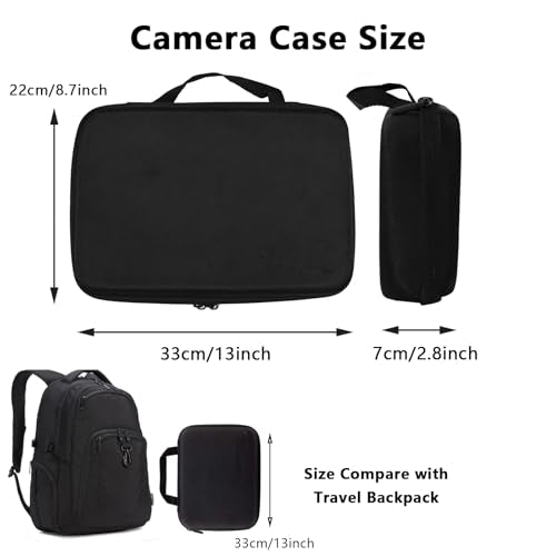 Large Camera Carrying Case Compatible with Gopro Hero 13 12 11 10 9 8 7/AKASO EK7000 Brave 4 Brave 7 V50X/DJI Action 5 Pro/ODDV/Xilecam/Jadfezy/SJCAM/APEXCAM/Vemont Action Cam, Travel Camera Case - color: Case-Large