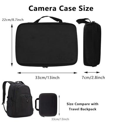 Large Camera Carrying Case Compatible with Gopro Hero 13 12 11 10 9 8 7/AKASO EK7000 Brave 4 Brave 7 V50X/DJI Action 5 Pro/ODDV/Xilecam/Jadfezy/SJCAM/APEXCAM/Vemont Action Cam, Travel Camera Case - color: Case-Large