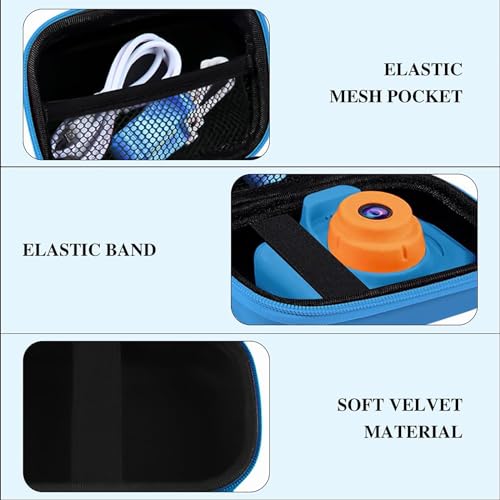 Leayjeen Kids Camera Case Compatible with Seckton/Desuccus/SINEAU/Rindol Upgrade Kids Toys Camera and Kids Digital Video Cameras for Toddler,Christmas Gifts and Birthday Gifts for Boys-Blue(Case Only) | Fits CIMELR/Seckton/OZMI Kids Toy Cameras and Childr