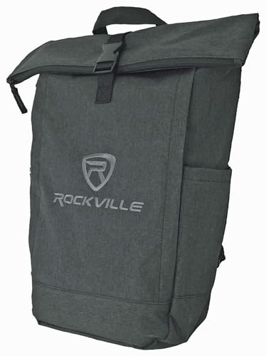 Rockville RPAK Charcoal Durable Backpack Bag with Padded Laptop Pocket | Stylish Nylon Fabric, Fits 15" Laptop, Hidden Zippered Pocket, Adjustable Straps, 2 Side Pockets - color: Charcoal