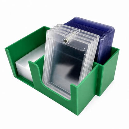Card Care Lite - Toploader Dispenser Stackable Card Storage Box - Penny Sleeve Holder (Green) - 6.5 x 4.5 x 4 Inches - color: Green