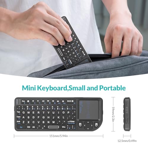 Rii Mini 2.4G Bluetooth Keyboard with Backlit and Touchpad for Smart TV,HTPC