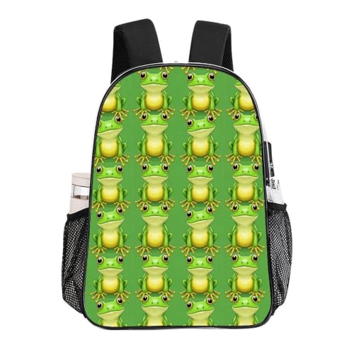 Teddy Bear Printed Clear PVC Backpack Stadium Security Approved | Stadium Approved, Green Frog, with Zipper Compartments for Concerts Festivals Sports Work Security - color: Pattern (325)