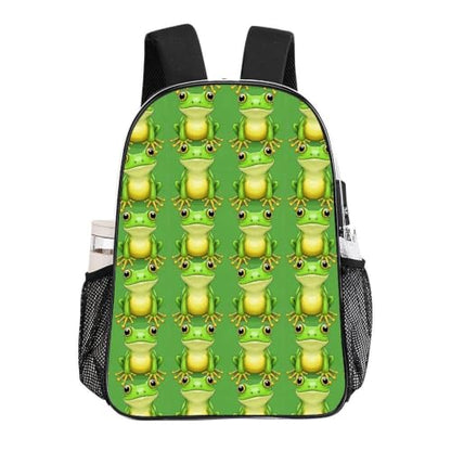 Teddy Bear Printed Clear PVC Backpack Stadium Security Approved | Stadium Approved, Green Frog, with Zipper Compartments for Concerts Festivals Sports Work Security - color: Pattern (325)