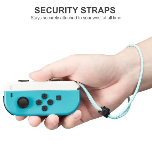 Gepicest Wrist Strap for Joycon 4 Pieces Switch Parts Accessories Controller Attachments Compatible with Joy Con, Dual Joy Remote Comfort Controller Straps White 2 Pairs - color: White