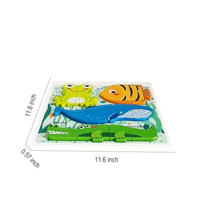 Toddlers Wooden Montessori Puzzles, Educational Jigsaw for Ages 1-4,Toddler Toys 2-3 Year Old Learning Gifts for Boys Girls Kids - color: Sea Animal