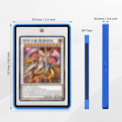 Card Case, 8-Point Magnetic Lock, Premium Aluminum Alloy Protector with 35pt One Touch Card Holder, Personalized Card Sleves Fits Trading Cards, Sports Cards, Game Cards, Collectible Cards (Blue) - color: Blue, style: Card Case