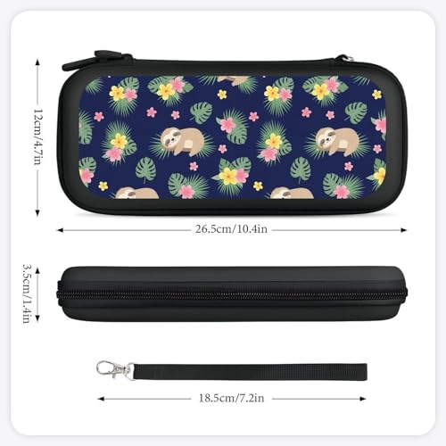 PPIKTC Protective Carrying Case for Switch, Travel Game Console Holder Bag with 15 Game Cartridges, Cute Sloths - color: Design (207)