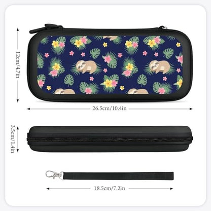 PPIKTC Protective Carrying Case for Switch, Travel Game Console Holder Bag with 15 Game Cartridges, Cute Sloths - color: Design (207)