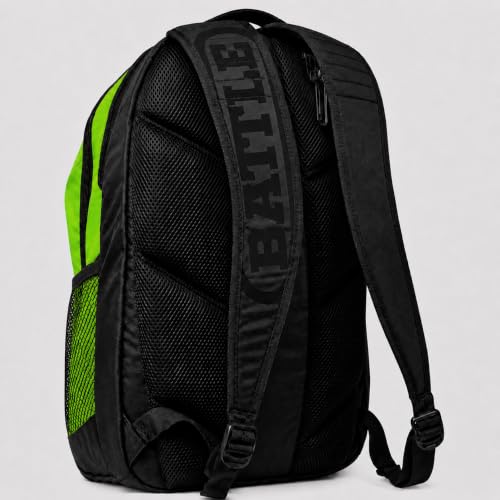 Battle Vault Backpack - Lightweight & Durable Bag With Large Front Pocket, Adjustable Shoulder Straps, Soft-Lined Top Sleeves - color: Solar Neon/Black