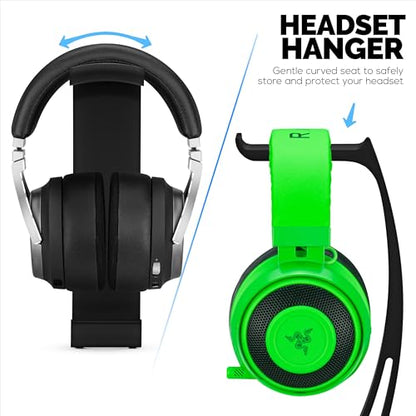 BRAINWAVZ Desktop Headphone Stand - Curved Hanger with Non-Slip Base & Cable Management- Compatible with SteelSeries, Sennheiser, Razer, Bose, Sony & More – (HP037) - color: HP037