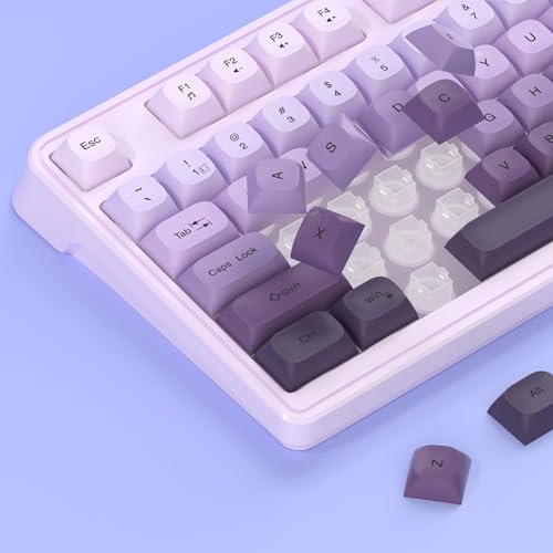 Camiysn Wire Gaming Keyboard, 7 Colorful Rainbow Backlight Classic Gaming Keyboard (Purple-Set) - color: Purple-Set