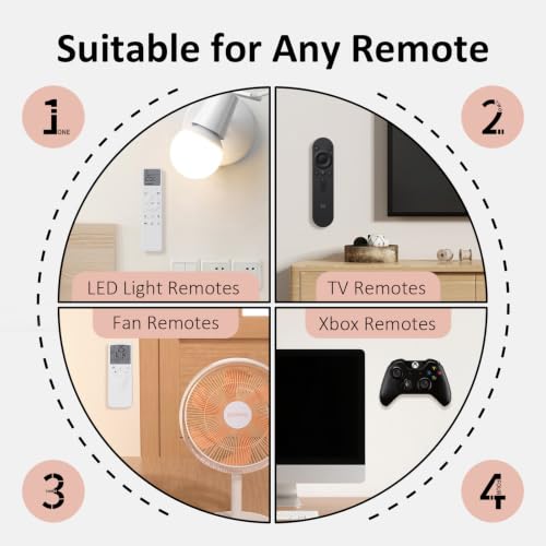 Magnetic Remote Control Holder Wall Mount for TV Fan Air Conditioner 6 Pack | Upgraded Silicone Remote Caddy, Self-Adhesive Wall Mount, 360° Rotation, Home Office Remotes Control Organizer Storage - color: Round 6 Pack