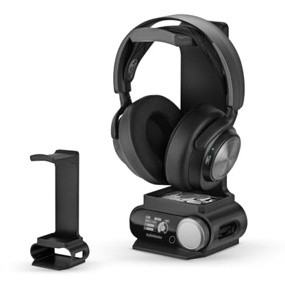 BRAINWAVZ Headphone Stand Designed for Steelseries Arctis Nova Pro, Elite and Pro Omni Wireless Headsets with Dock for the Wireless Base Station (HPS01) - color: HPS01