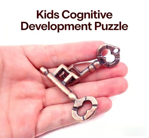 Traditional Metal Brain Teaser – Classic Puzzle Toy for Logic & Skill Development (Keys) | Metal, keys interlocking design, logic and patience, durable, for kids adults, IQ puzzle, group play