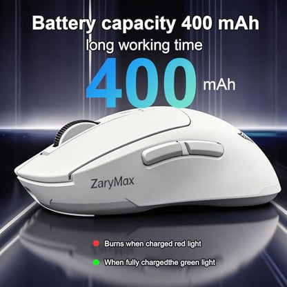 NEO V2 Bluetooth Gaming Mouse, Tri-Mode, 55g, 12000DPI RGB, White - color: White