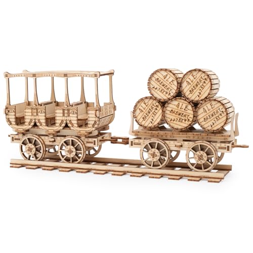 3D Wooden Puzzles Wine Truck DIY Model Kits | For Adults, Brainteaser, Christmas Gift - style: Wine Truck