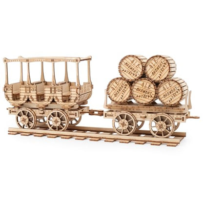 3D Wooden Puzzles Wine Truck DIY Model Kits | For Adults, Brainteaser, Christmas Gift - style: Wine Truck