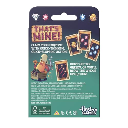 Hasbro that’s Mine! Card Game | Ages 8 and Up | 2 to 5 Players | 20 Mins. | Fast and Easy Family Games for Kids, Teens, and Adults