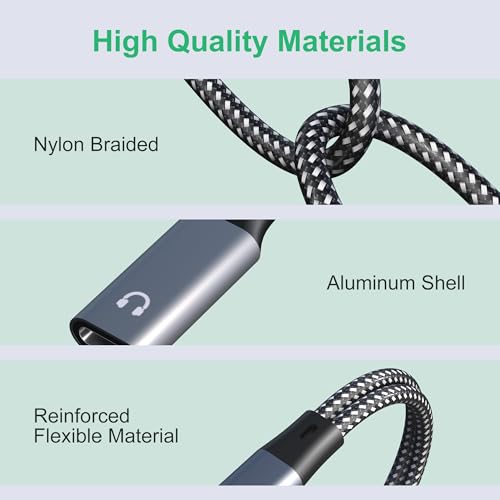 Dual USB-C Headphone and Charger Adapter - 1 in 2 out USB C Splitter with 60W Fast Charging and Audio Adapter for iPhone 16 15 iPad Huawei Galaxy PC, Type-C to Headphone Splitter for Call & Music
