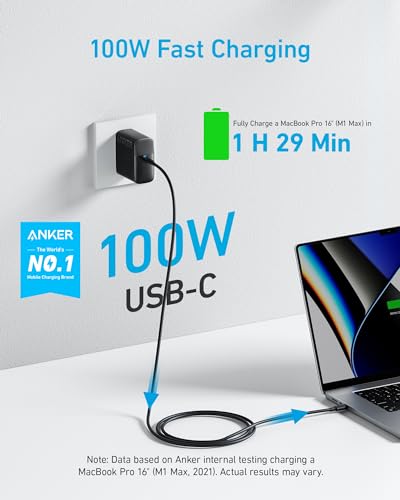 Anker Docking Station for Steam Deck/ROG Ally, 6-in-1 Steam Deck Dock, USB C Hub with HDMI 4K@60Hz, 1Gbps Ethernet & Mac Book Pro Charger, 100W USB C Charger, Anker Compact and Foldable Fast Charger