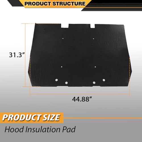 CNNELL Hood Insulation Pad 1/2" with Clips Compatible with Range Rover Classic 1987-1995 - style: 1987-1995 Range Rover Classic
