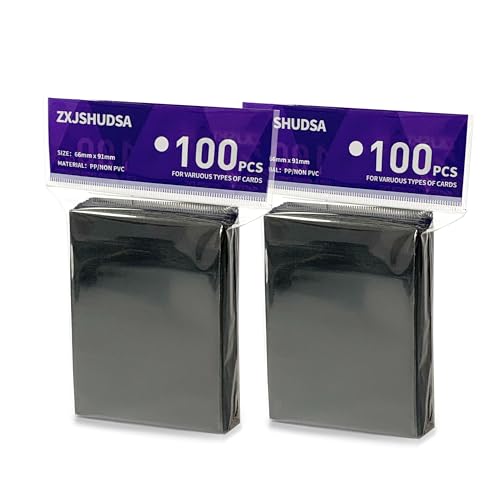 200pcs MTG Card Sleeves, Black Matte Card Sleeves Magic Cards, Protect All Your Trading Cards, for Sports Cards Football Cards Game Cards, 66 x 91 mm - color: Black, size: 200