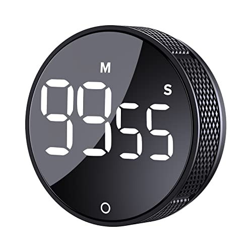 AVINIA Digital Kitchen Timers, Visual timers Large LED Display Magnetic Countdown Countup Timer for Classroom Cooking Fitness Baking Studying Teaching, Easy for Kids and Seniors Black - color: Black