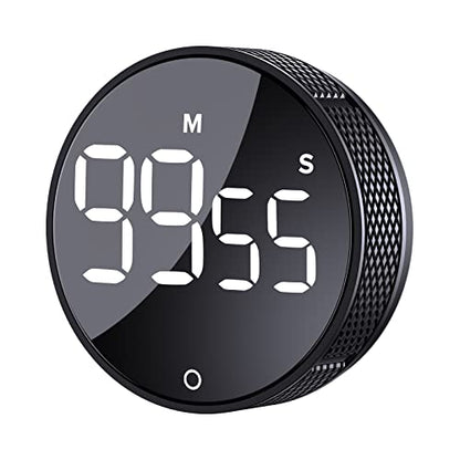 AVINIA Digital Kitchen Timers, Visual timers Large LED Display Magnetic Countdown Countup Timer for Classroom Cooking Fitness Baking Studying Teaching, Easy for Kids and Seniors Black - color: Black