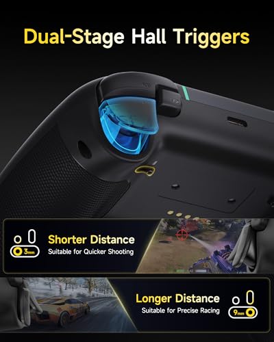 EasySMX X05Pro Wireless PC Gaming Controller with Smart Charging Dock – Full Quiet Buttons, Dual-Stage Linear Triggers, 8-Way D-Pad, Programmable Buttons, Hall Effect Joysticks, 1000mAh Long Battery Life, 1000Hz Polling Rate, Compatible with PC/Switch/And