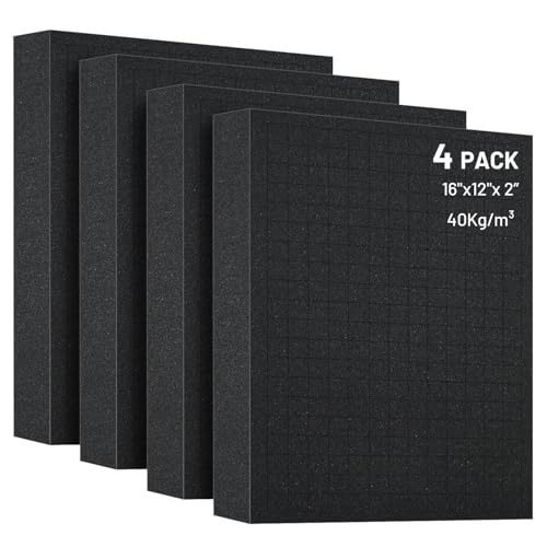 4 PCS 16x12x2 Inch Pick and Pluck Foam Inserts for Cases - Professional-Grade Tool, Game Box & Drawer Organizer - size: 4pcs(16x12x2 In)