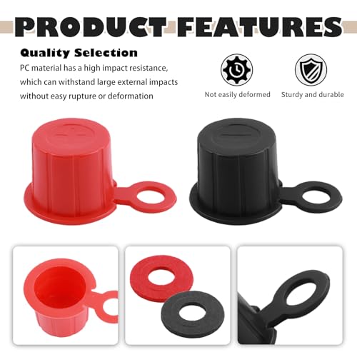 4PCS Car Battery Terminal Caps Kit,Positive/Negative Car Battery Terminal Cover Kit Includes 4PCS Felt Washer,Insulated Batteries Post Protective Cap Cars Accessories