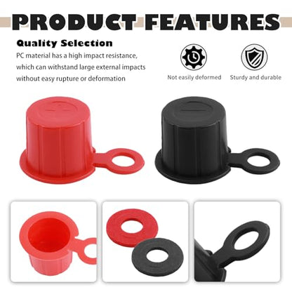 4PCS Car Battery Terminal Caps Kit,Positive/Negative Car Battery Terminal Cover Kit Includes 4PCS Felt Washer,Insulated Batteries Post Protective Cap Cars Accessories