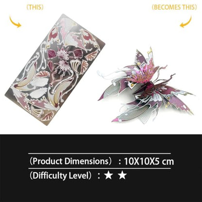 Butterfly 3D Metal Puzzle for Adults, Mechanical Butterfly Metal Model Building Kit, 50+PCS Steampunk Bionic QianYuDie Jigsaw Puzzles Animal, DIY Craft Kit Toy Gift -KIT - style: 50PCS+, KIT Version, Edition 5