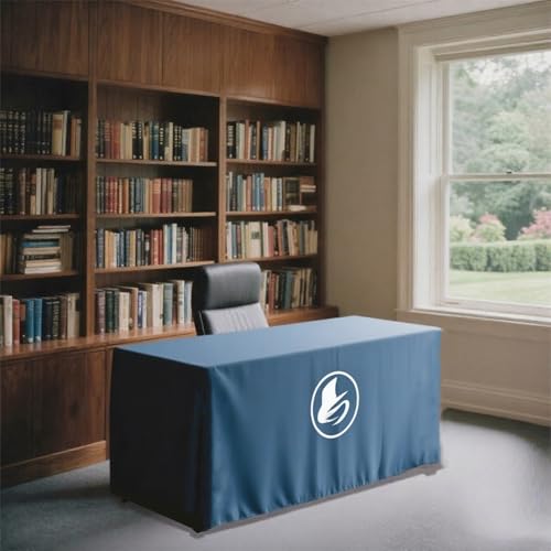 Custom Table Cloth with Business Logo 4/5/6/8/10 FT Table, Personalized Fitted Table Cover for Business Tradeshow Events Anniversary Birthday Wedding (10FT Closed Back) - size: 180" x 89" (10FT Closed Back)