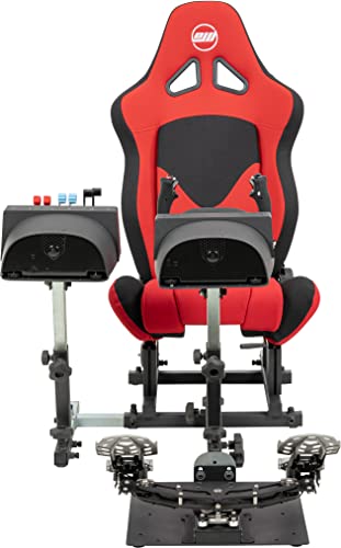 SimFab Modular Flight Simulator Pit For General, Civil and Commercial Aviation, MSFS Edition, Compatible With Logitech, Honeycomb, Turtle Beach, CH Products (Red) - color: red