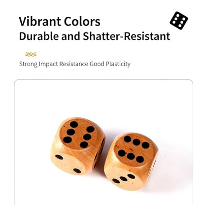 10Pcs Wooden D6 Dice Set, 20mm Round Corner, 6 Sided Gaming Dice for Adults Standard Game Dice