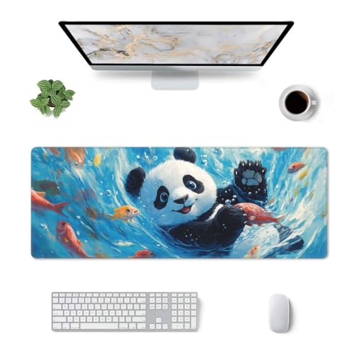 Cute Panda Mouse Pad XL Large Mousepad Non Slip Rubber Base Desk Mat for Laptop Computer Gaming 31.5" X 12" - color: Cute Panda
