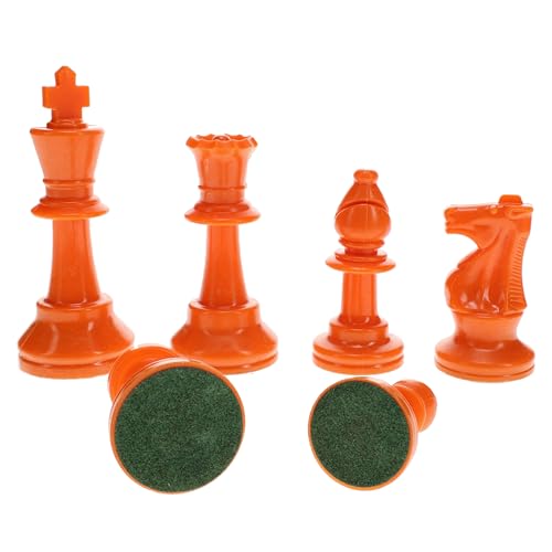 WE Games Color Bright Plastic Staunton Tournament Chess Pieces with 3.75 in. King - Half Chess Set of Chess Pieces Only, Orange - color: Orange