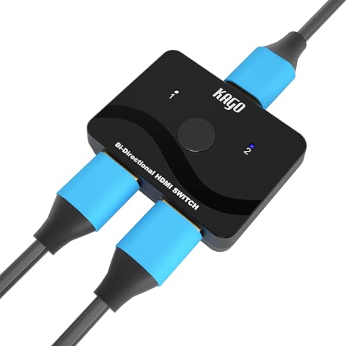 KAGO 4K@60Hz Bi-Directional HDMI Switch Splitter | 2 in 1 Out / 1 in 2 Out, 18Gbps HDCP 2.2, HDR & 3D - size: 2x1