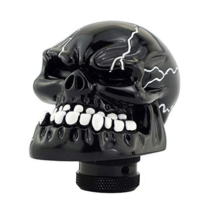 Black Skull Manual Automatic Gear Shift Knobs - color: Black